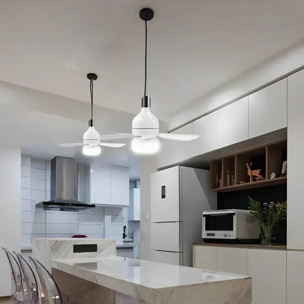 Contemporary Flush Mount Ceiling Fan with Adjustable LED Lighting