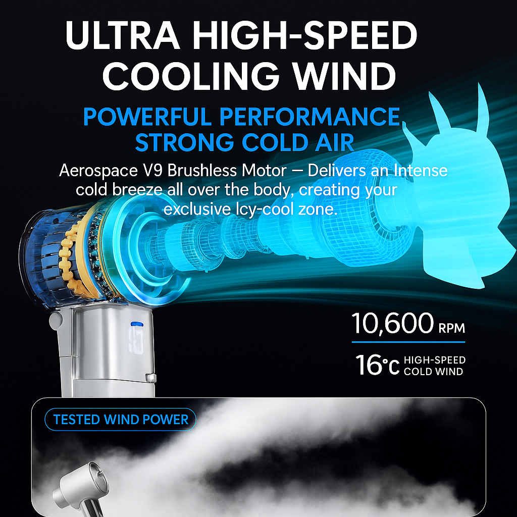 Battery-Powered Handheld Fan with 100 Speed Options | Portable Power Bank Cooler