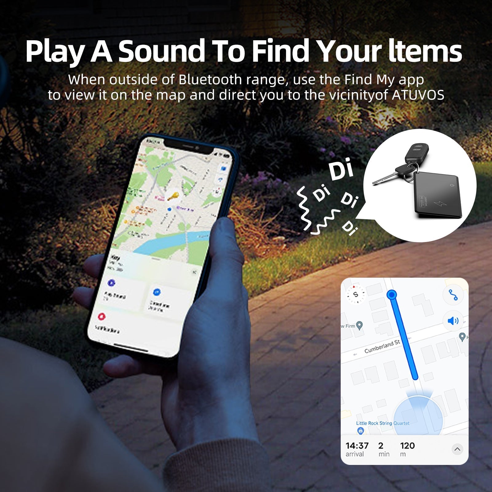 Wallet Tracker Card with Smart Technology and Apple Find My Support
