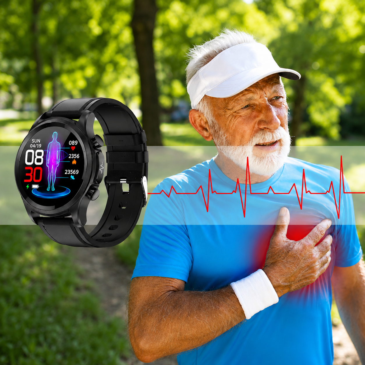 Fitness Tracker Smartwatch with Heart Rate and Glucose Monitoring – Stylish Everyday Health Device