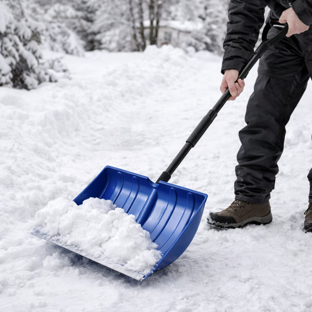 Ergonomic Snow Remover with Adjustable Grip and Extra-Wide Blade