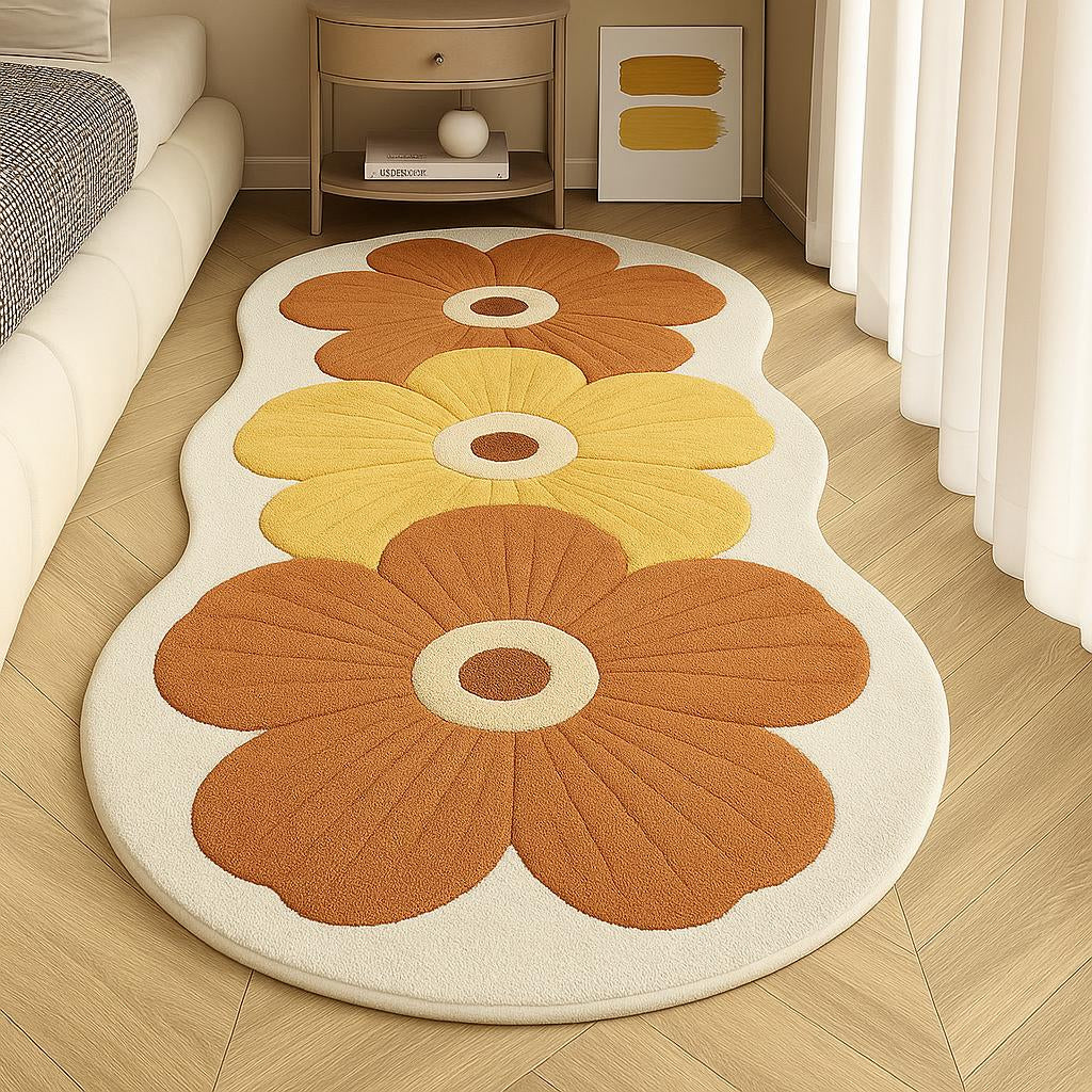 Non-Slip Backed Floral Area Rug | Cozy Plush Design for Soft Spaces