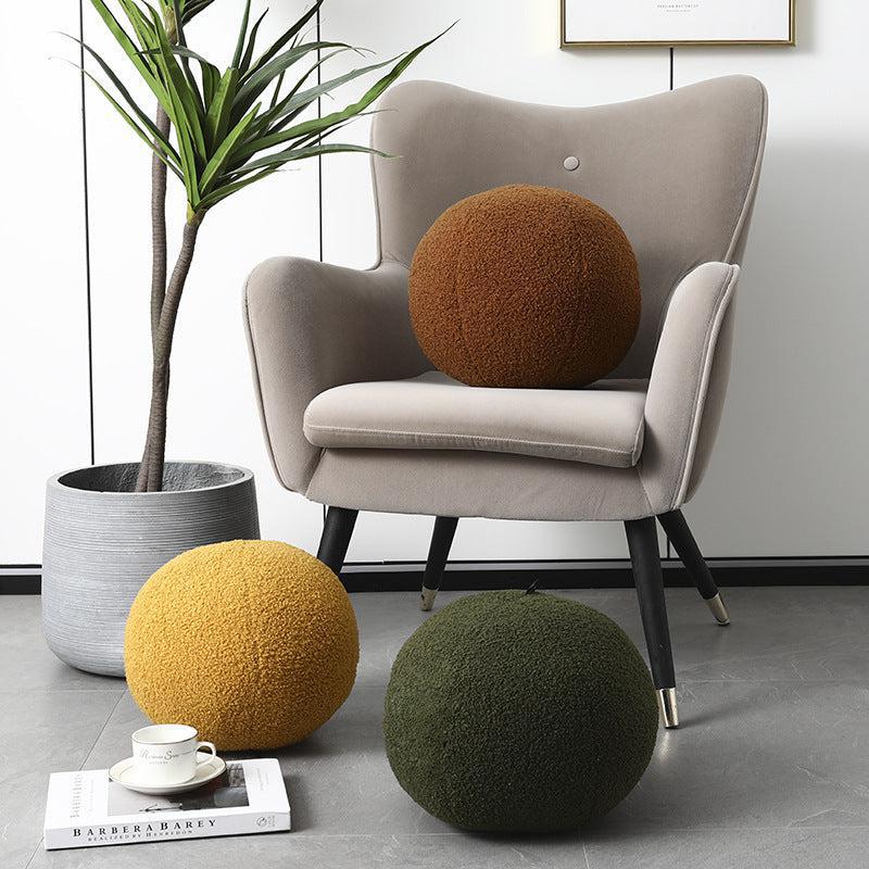 Cozy Round Floor Pillow - 11.8 Inch Plush Cushion in Nature Tones
