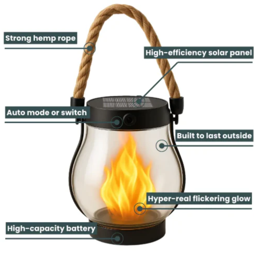 Outdoor Solar LED Lantern for Garden, Patio, Pathway & Landscape Decor