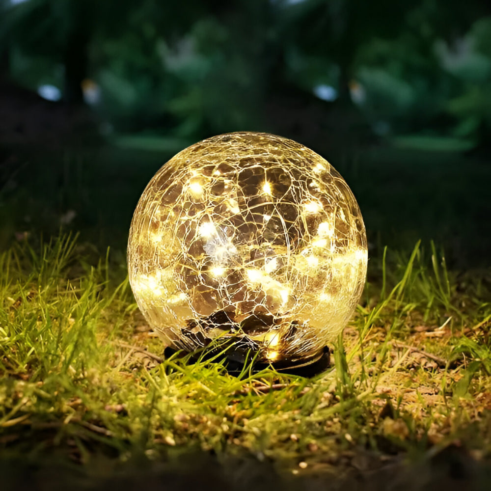 Illuminating Solar Glass Sphere for Outdoor and Indoor Use