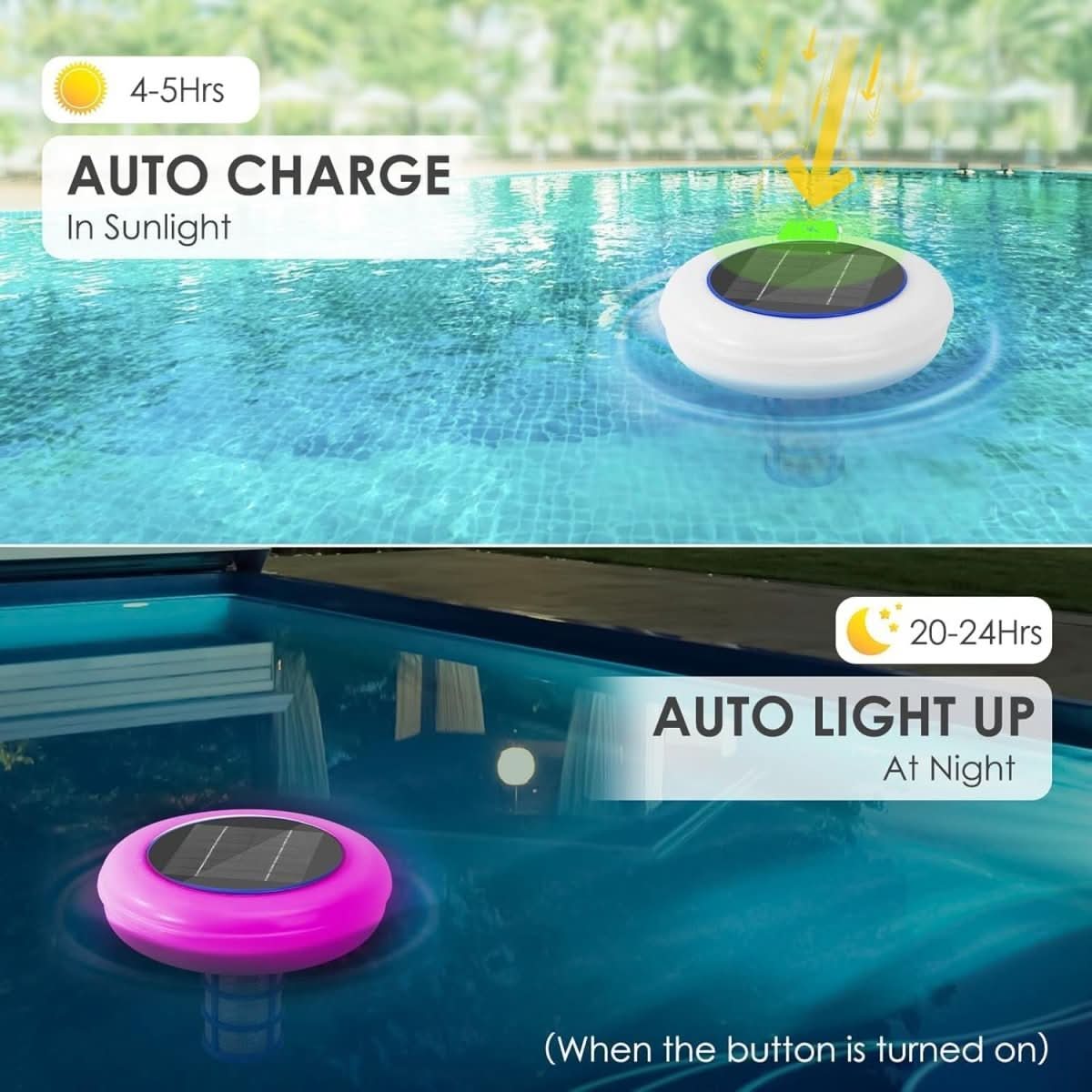 EcoGlow Solar Pool Purifier with LED Ambiance