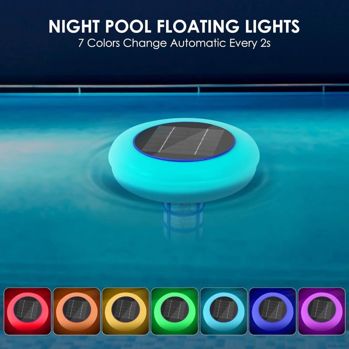 EcoGlow Solar Pool Purifier with LED Ambiance