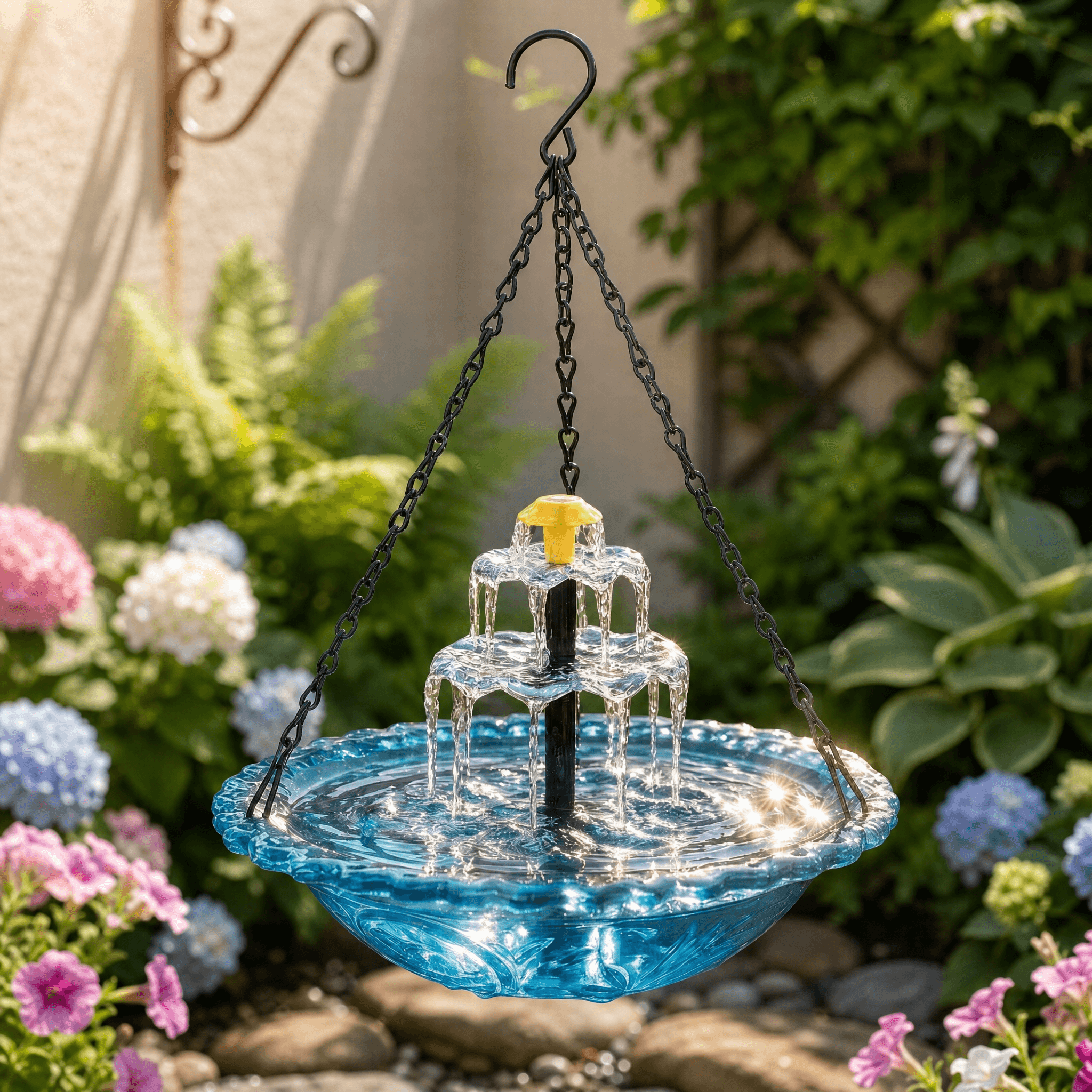 Two-Tier Solar Fountain for Bird Bath – Stylish Outdoor Decoration