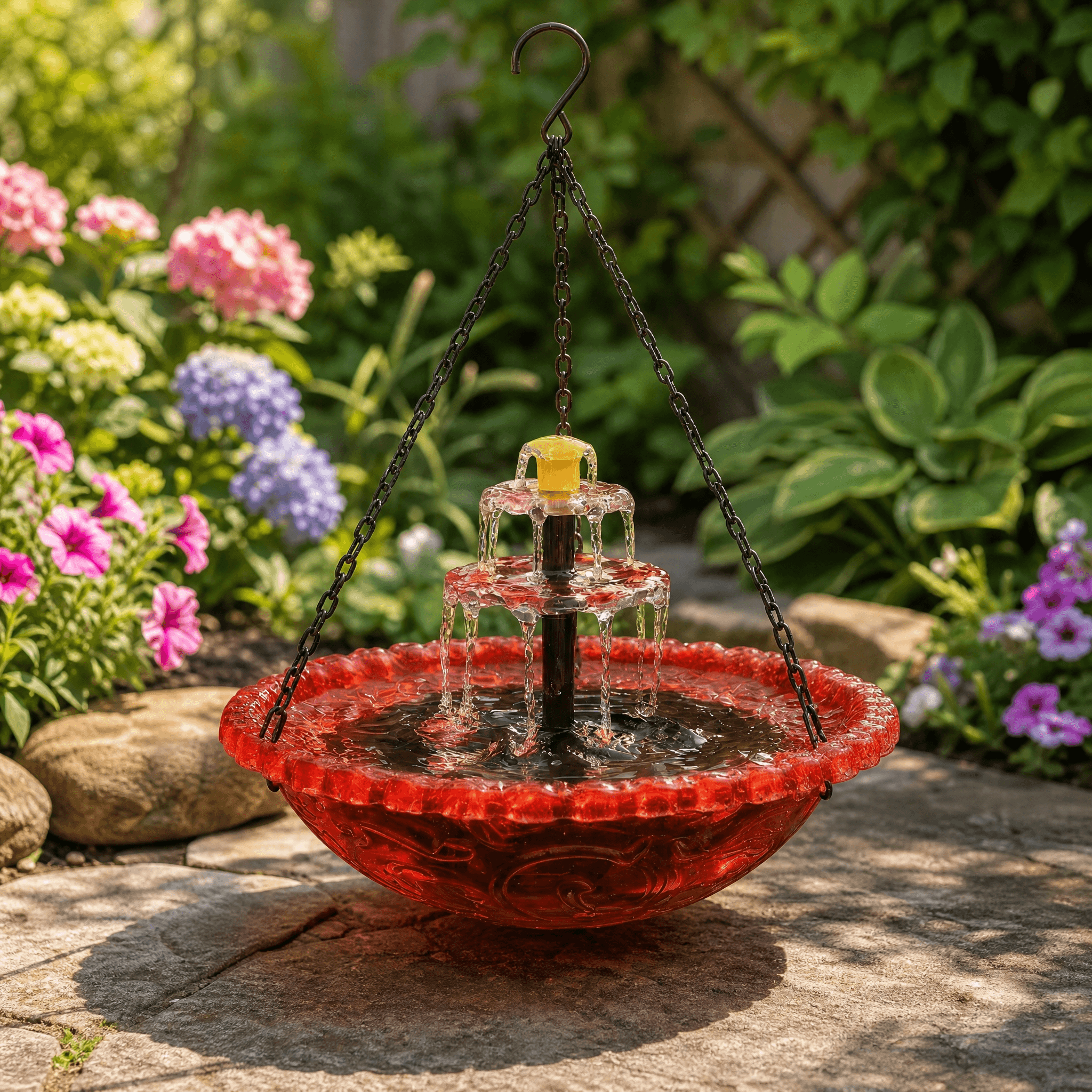 Two-Tier Solar Fountain for Bird Bath – Stylish Outdoor Decoration