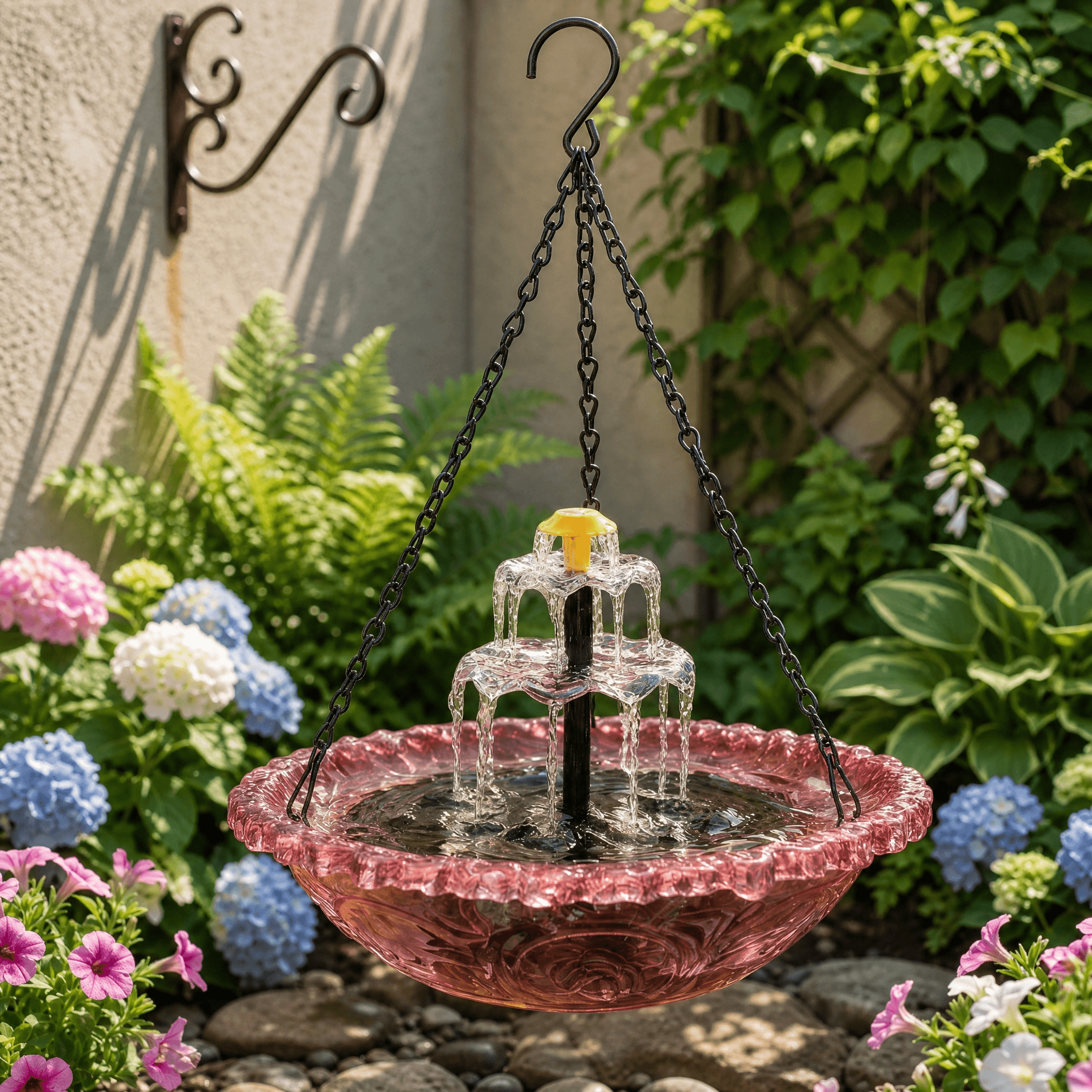 Two-Tier Solar Fountain for Bird Bath – Stylish Outdoor Decoration