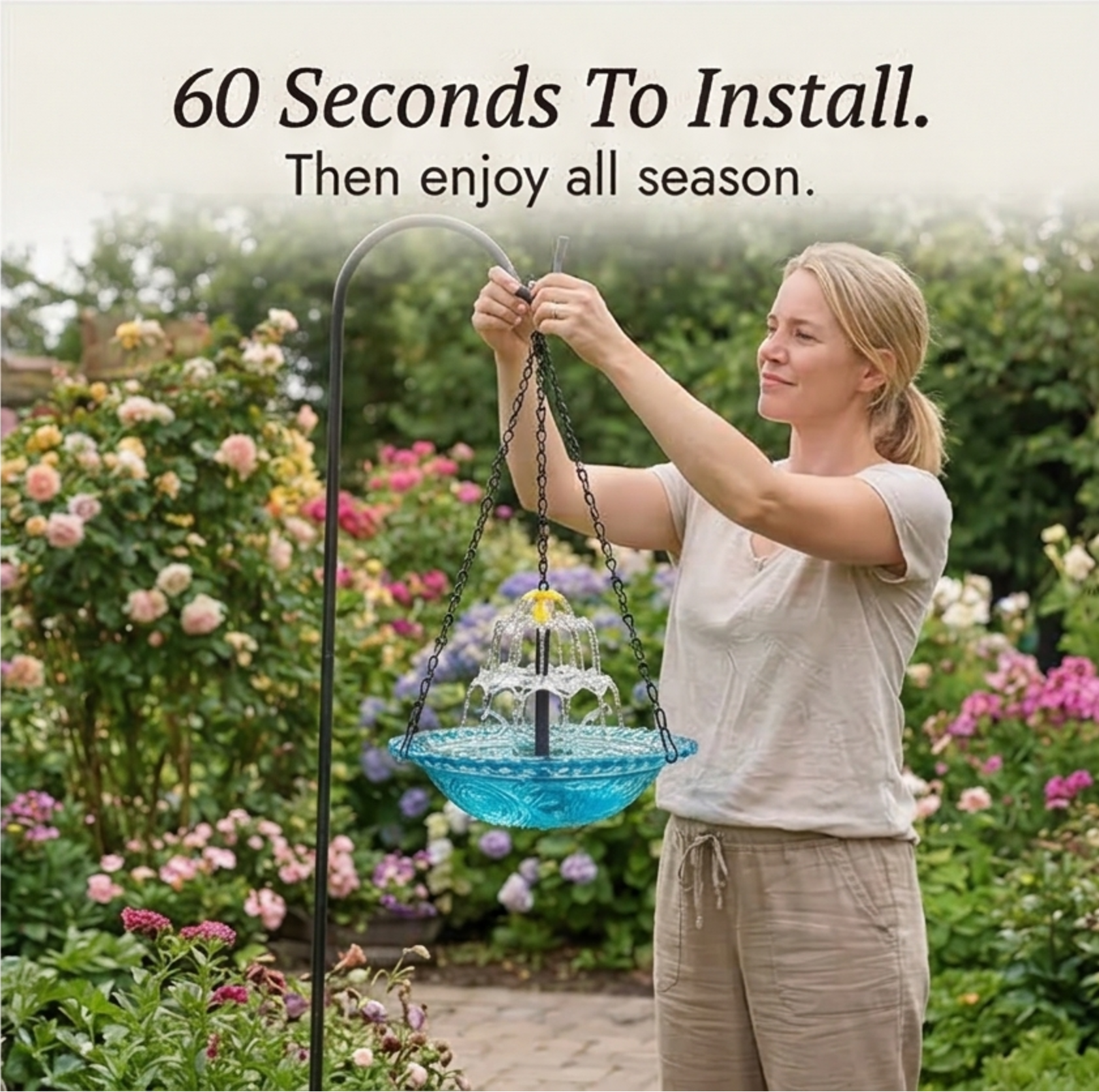 Two-Tier Solar Fountain for Bird Bath – Stylish Outdoor Decoration