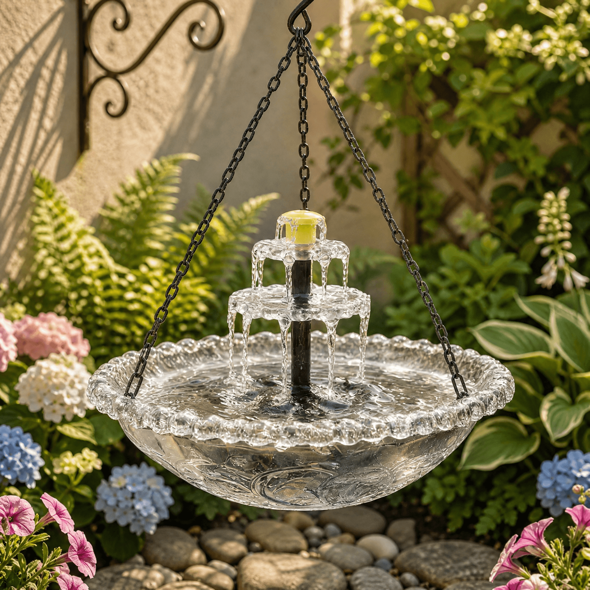 Two-Tier Solar Fountain for Bird Bath – Stylish Outdoor Decoration