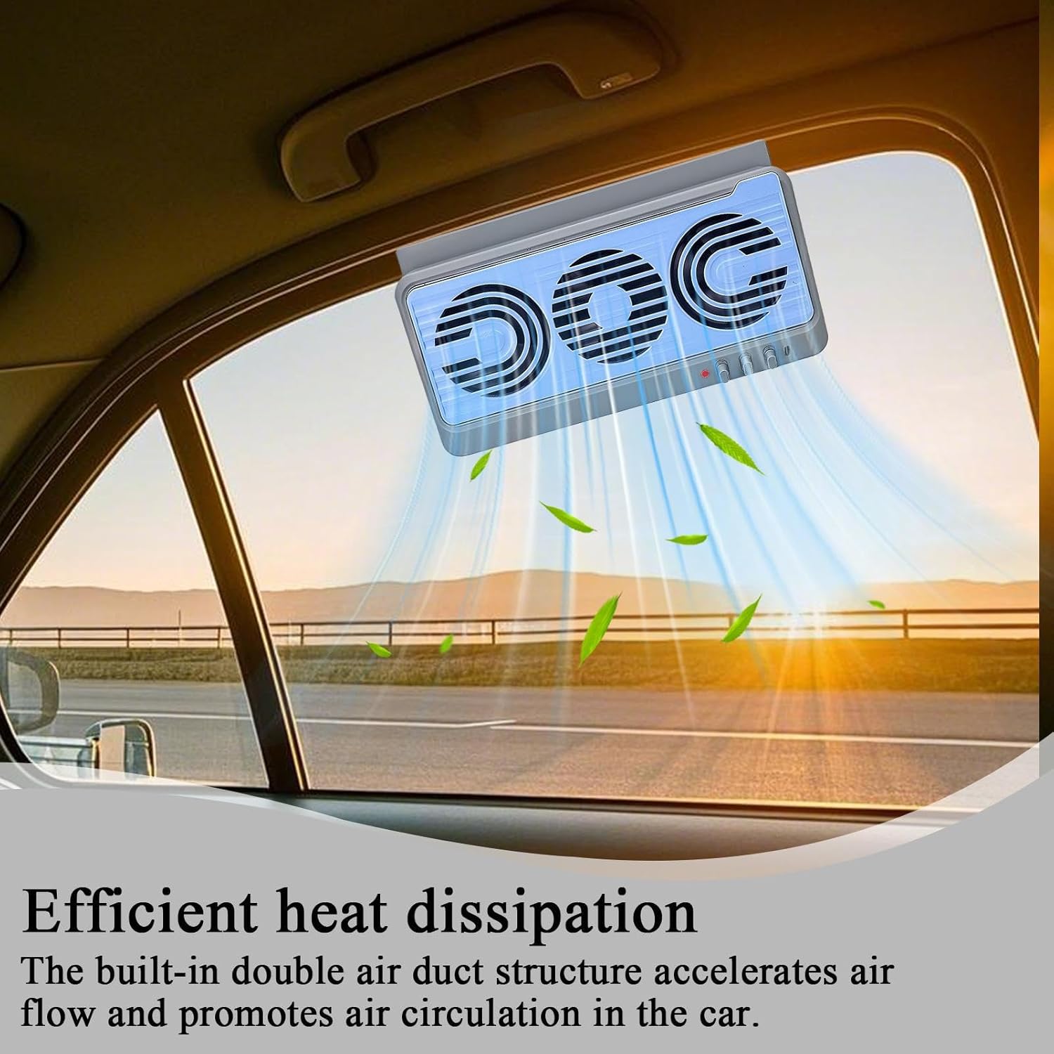 Lightweight Dual Duct Solar Fan for Car Windows – Year-Round Airflow