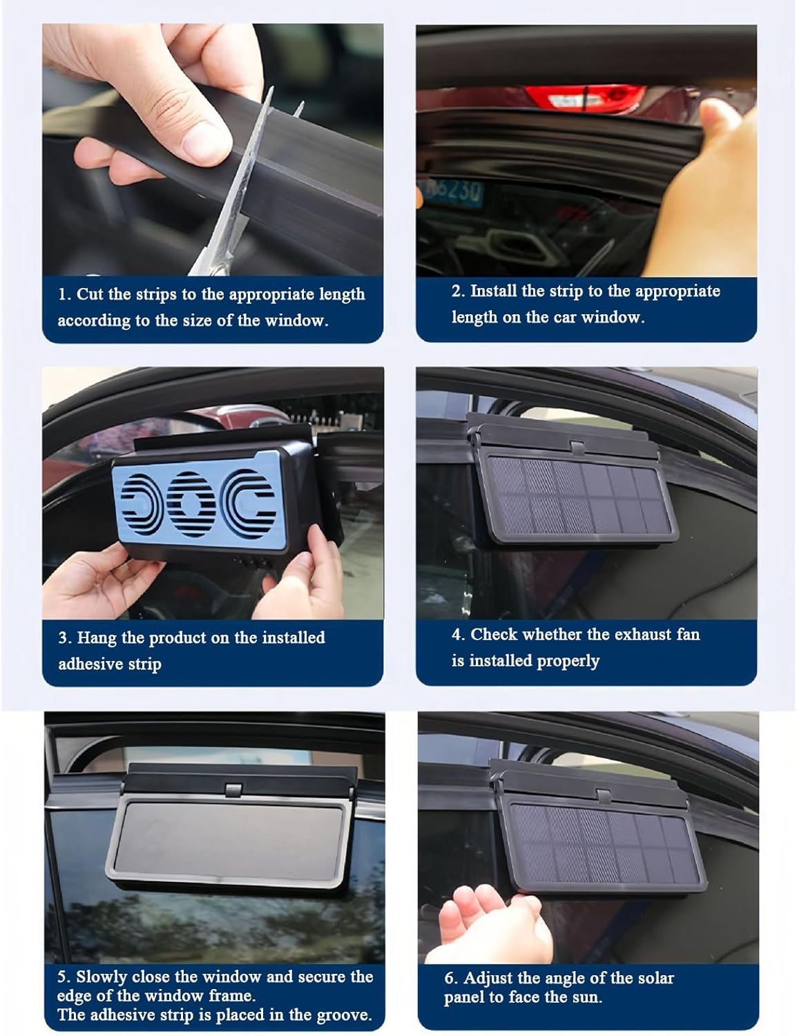 Lightweight Dual Duct Solar Fan for Car Windows – Year-Round Airflow