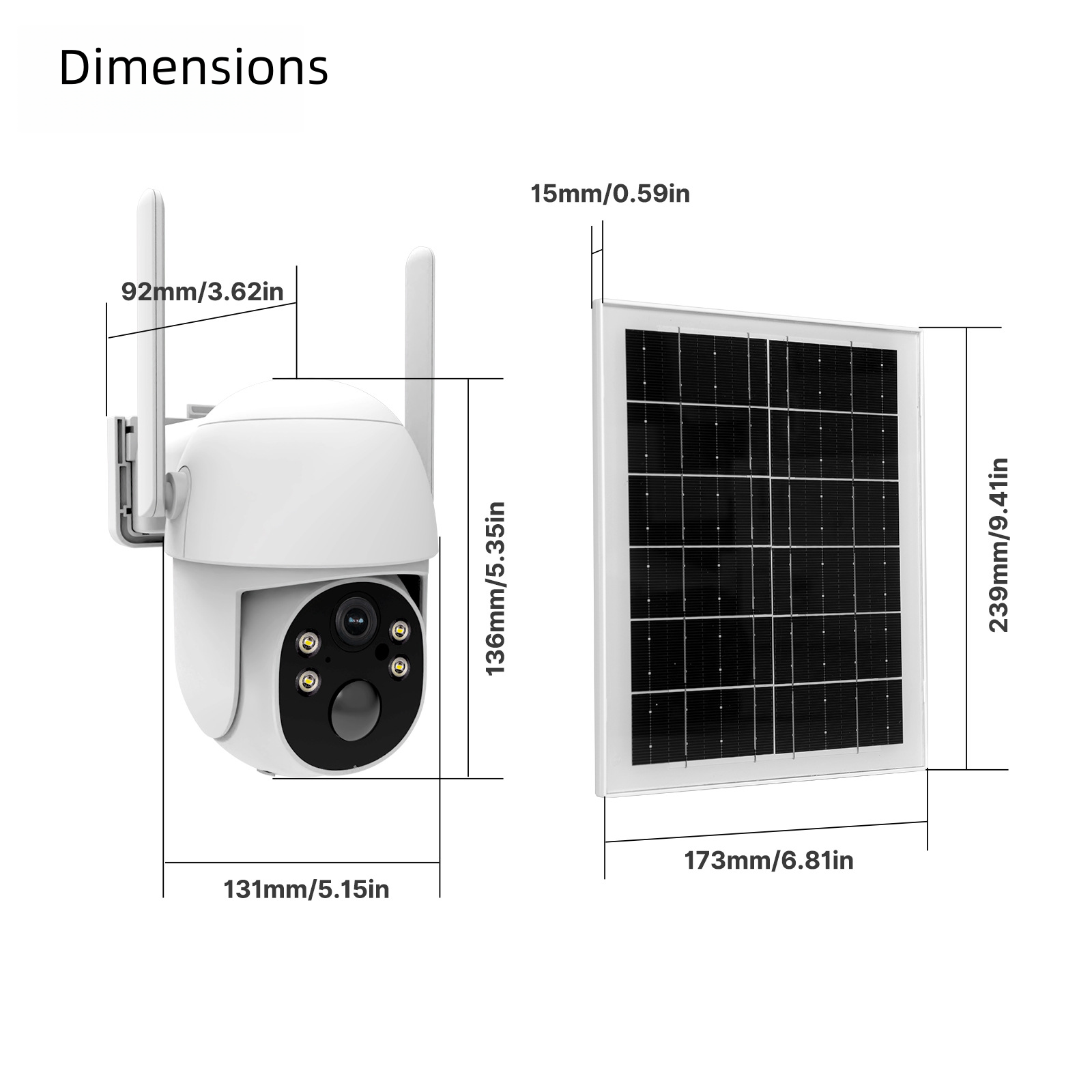 Solar Security Camera with 4G LTE – 2K HD, AI Motion Detection, IP65, 360° Pan, Two-Way Audio