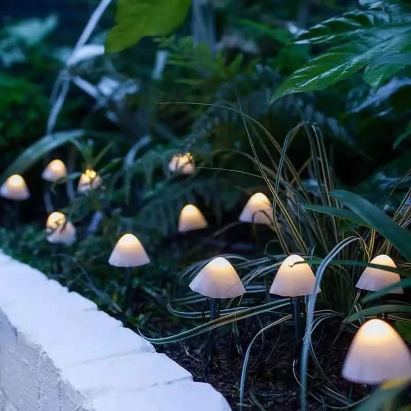 Luminous Fungi Solar LED Lights for Enchanted Gardens
