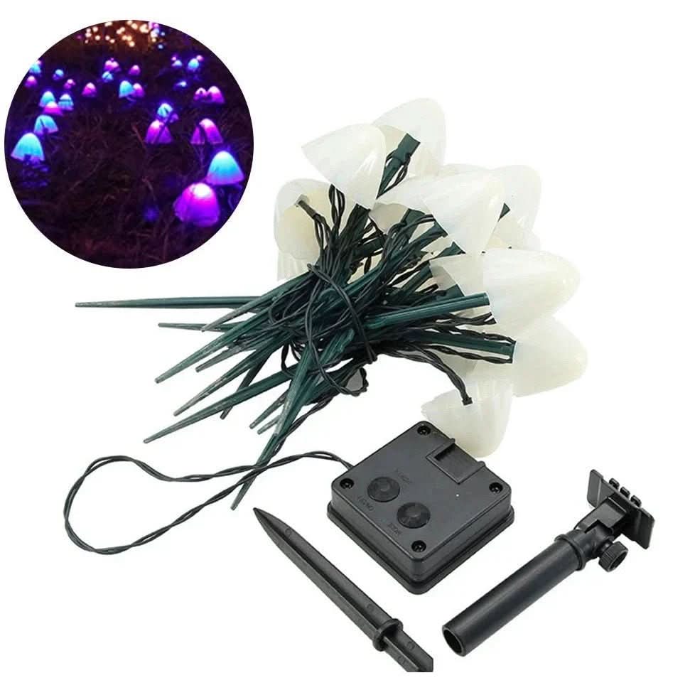 Luminous Fungi Solar LED Lights for Enchanted Gardens