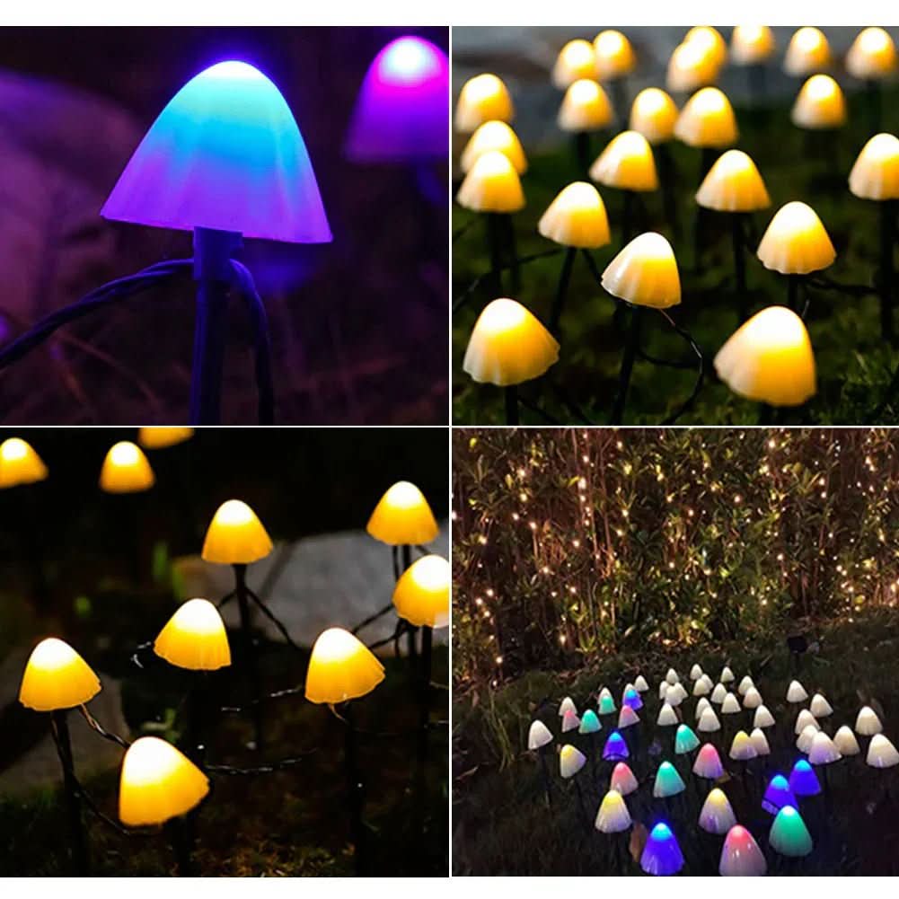 Luminous Fungi Solar LED Lights for Enchanted Gardens