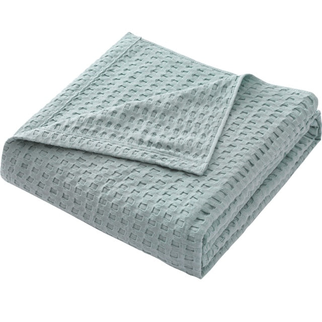 Taavita - Lightweight Summer Blanket Made of Cotton in Waffle Pattern, Airy & Breathable Comfortable