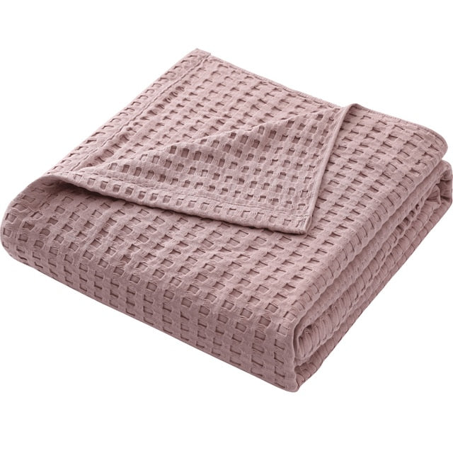 Taavita - Lightweight Summer Blanket Made of Cotton in Waffle Pattern, Airy & Breathable Comfortable