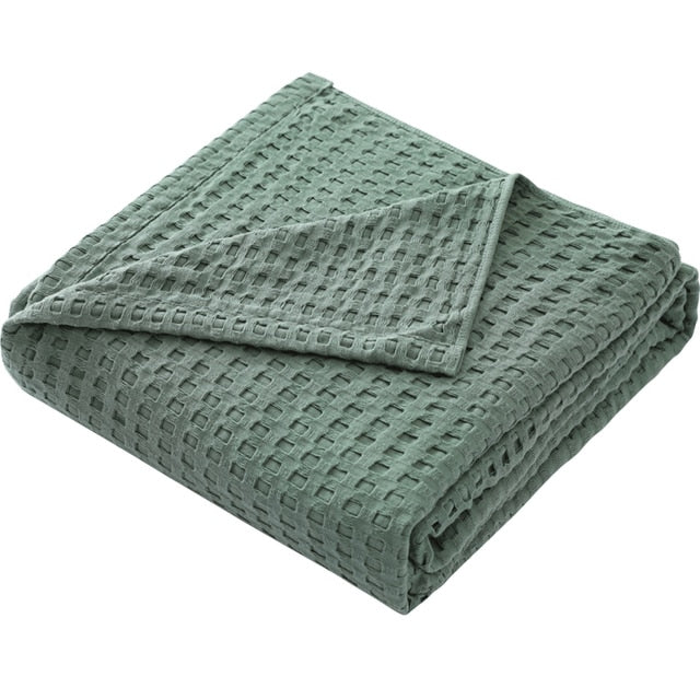 Taavita - Lightweight Summer Blanket Made of Cotton in Waffle Pattern, Airy & Breathable Comfortable
