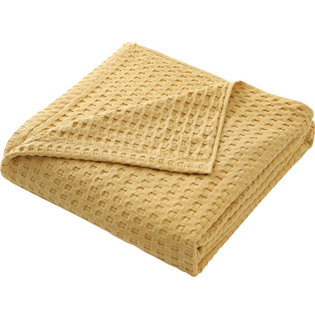 Taavita - Lightweight Summer Blanket Made of Cotton in Waffle Pattern, Airy & Breathable Comfortable