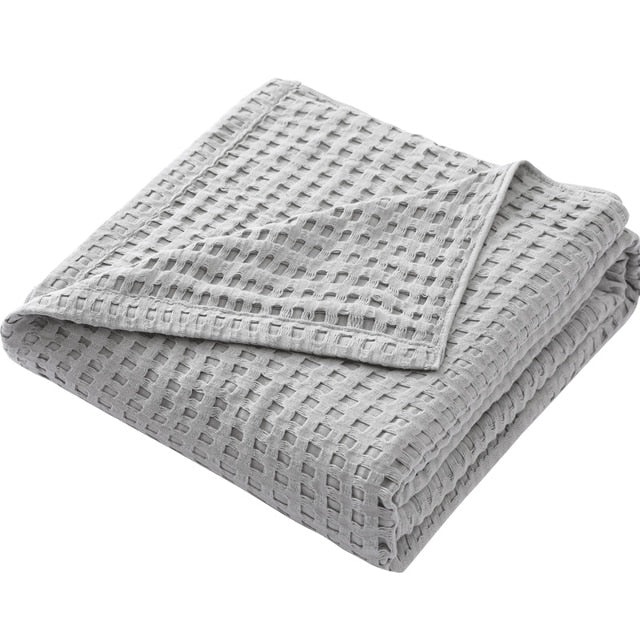 Taavita - Lightweight Summer Blanket Made of Cotton in Waffle Pattern, Airy & Breathable Comfortable