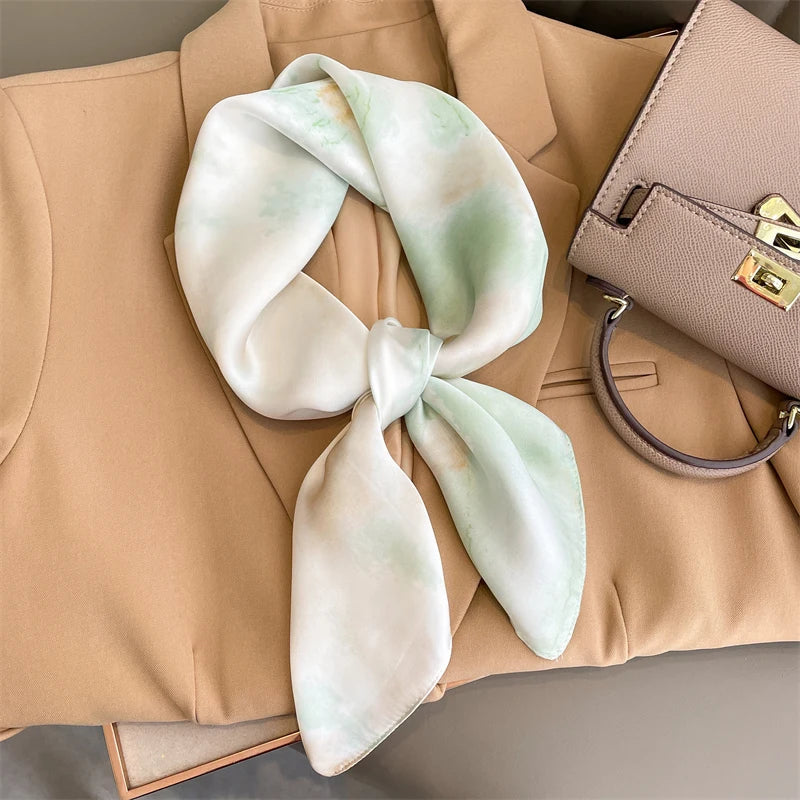 Plaid Silk Scarf – Versatile Charm Accessory