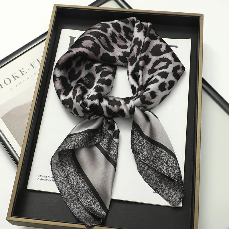 Plaid Silk Scarf – Versatile Charm Accessory