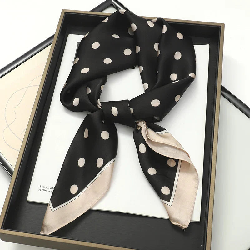Plaid Silk Scarf – Versatile Charm Accessory