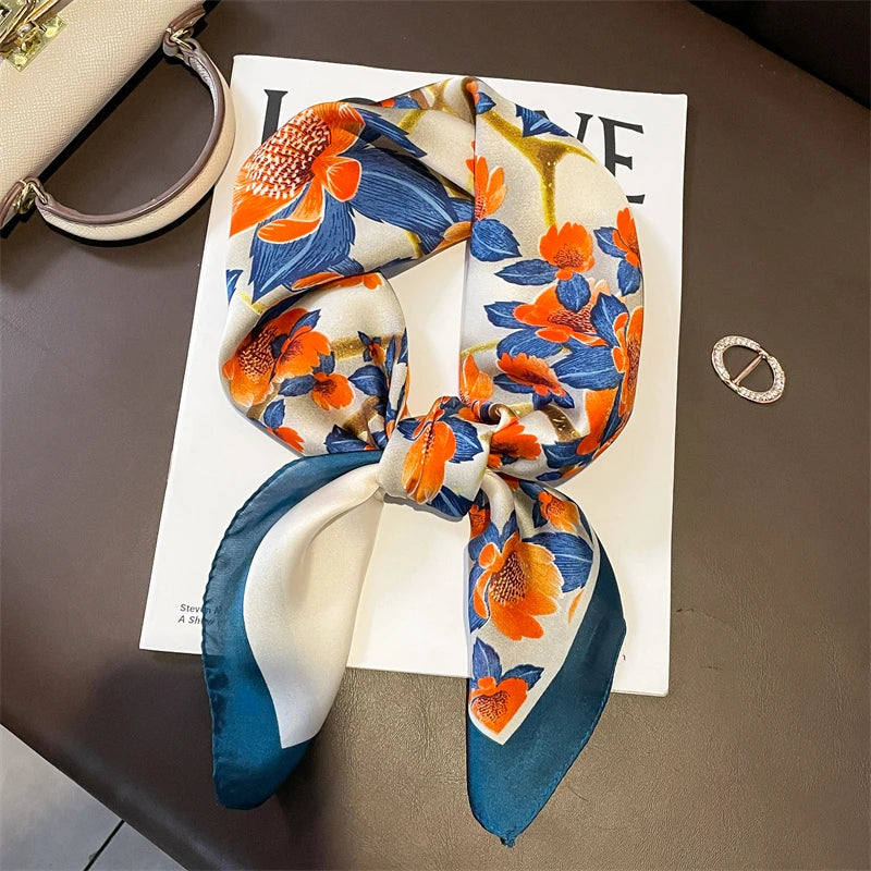 Plaid Silk Scarf – Versatile Charm Accessory