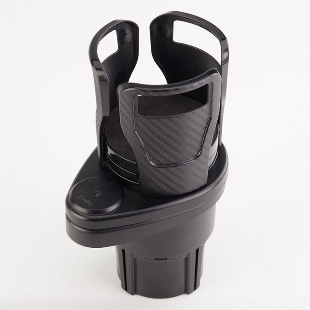 2-in-1 Car Cup Holder with Adjustable Base and Rotating Design