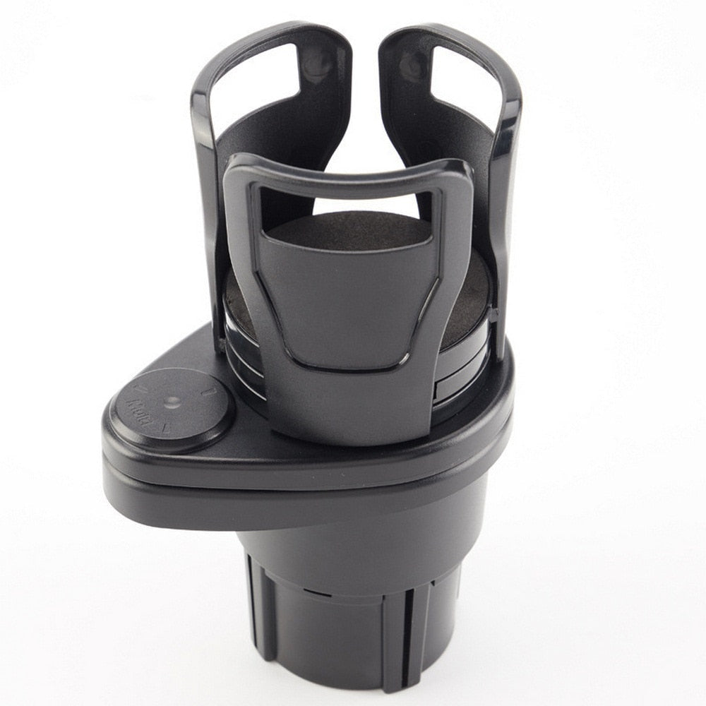 2-in-1 Car Cup Holder with Adjustable Base and Rotating Design