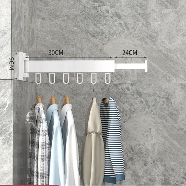 Wall-Mounted Clothes Drying Rack with Retractable Design for Small Spaces