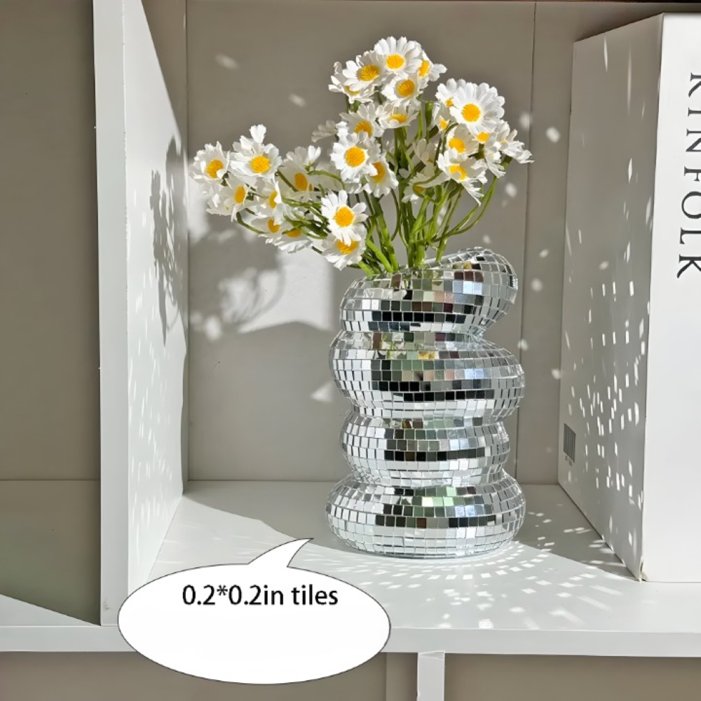 Spiral Design Vase with Mirror Tile Finish