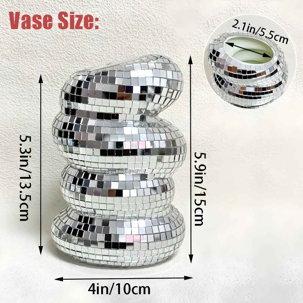 Spiral Design Vase with Mirror Tile Finish