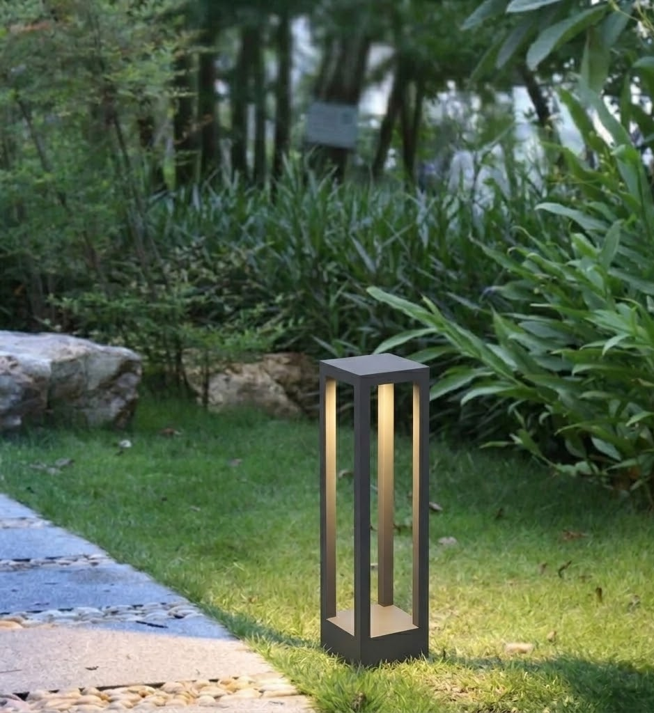 Sleek Waterproof LED Garden Path Light in Black Aluminum