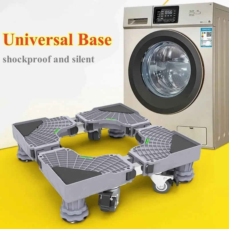 Height Adjustable Roll Base with Shock Absorption for Appliances – Lockable Wheels for Mobility