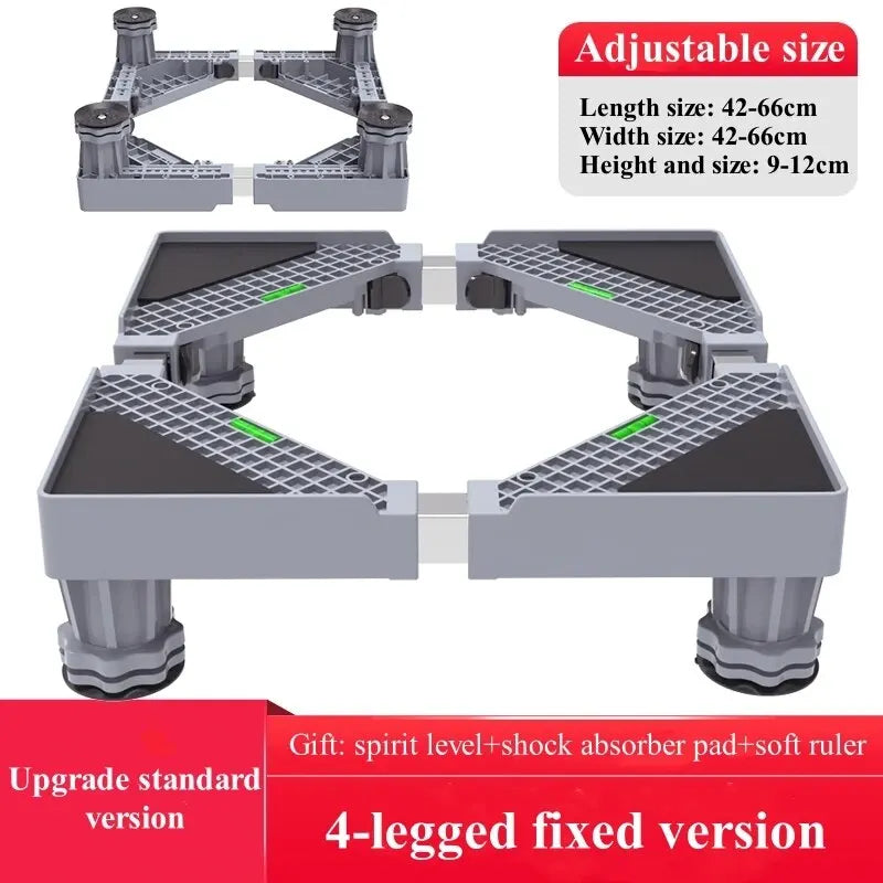 Height Adjustable Roll Base with Shock Absorption for Appliances – Lockable Wheels for Mobility
