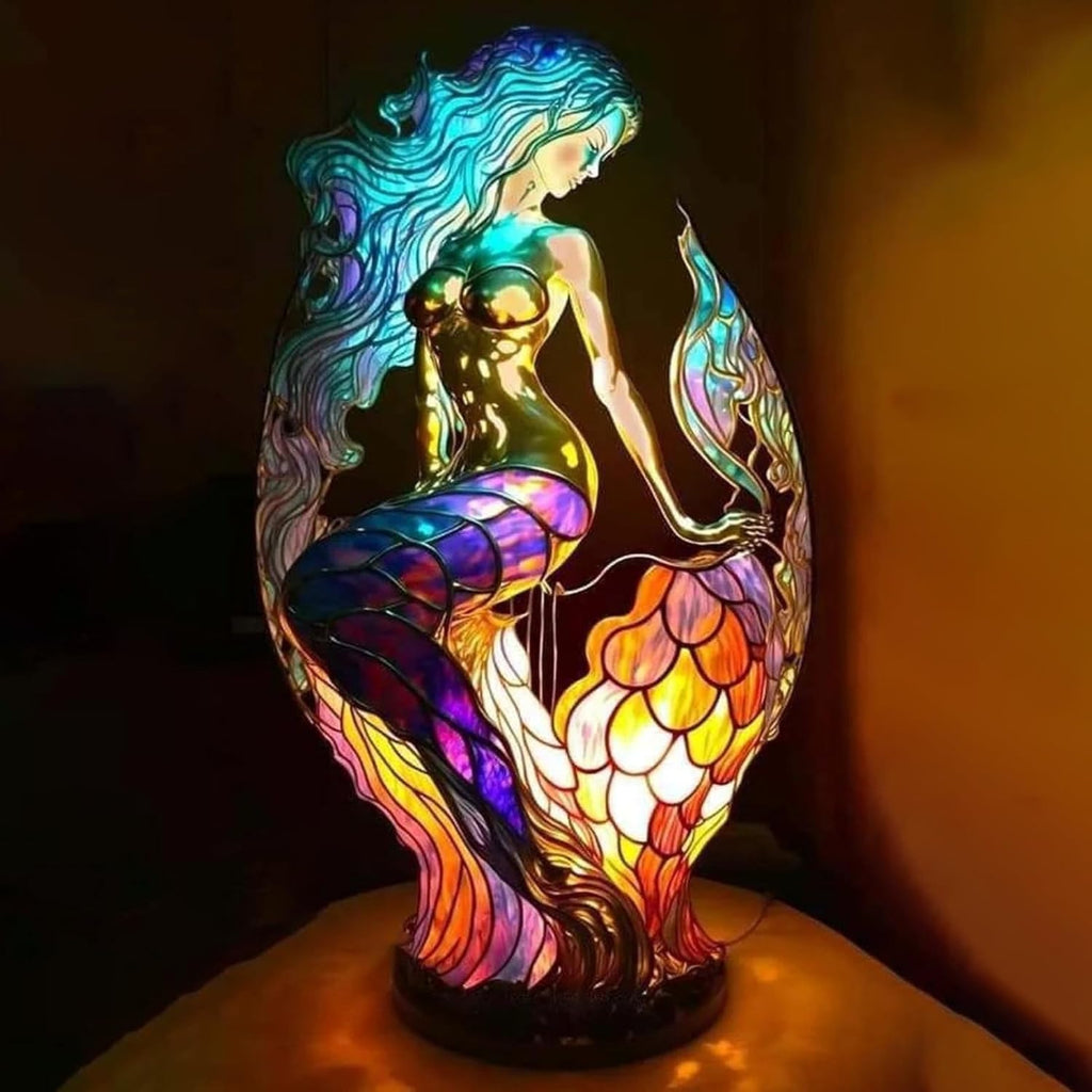 Charming Animal-Themed Stained Glass Table Lamp