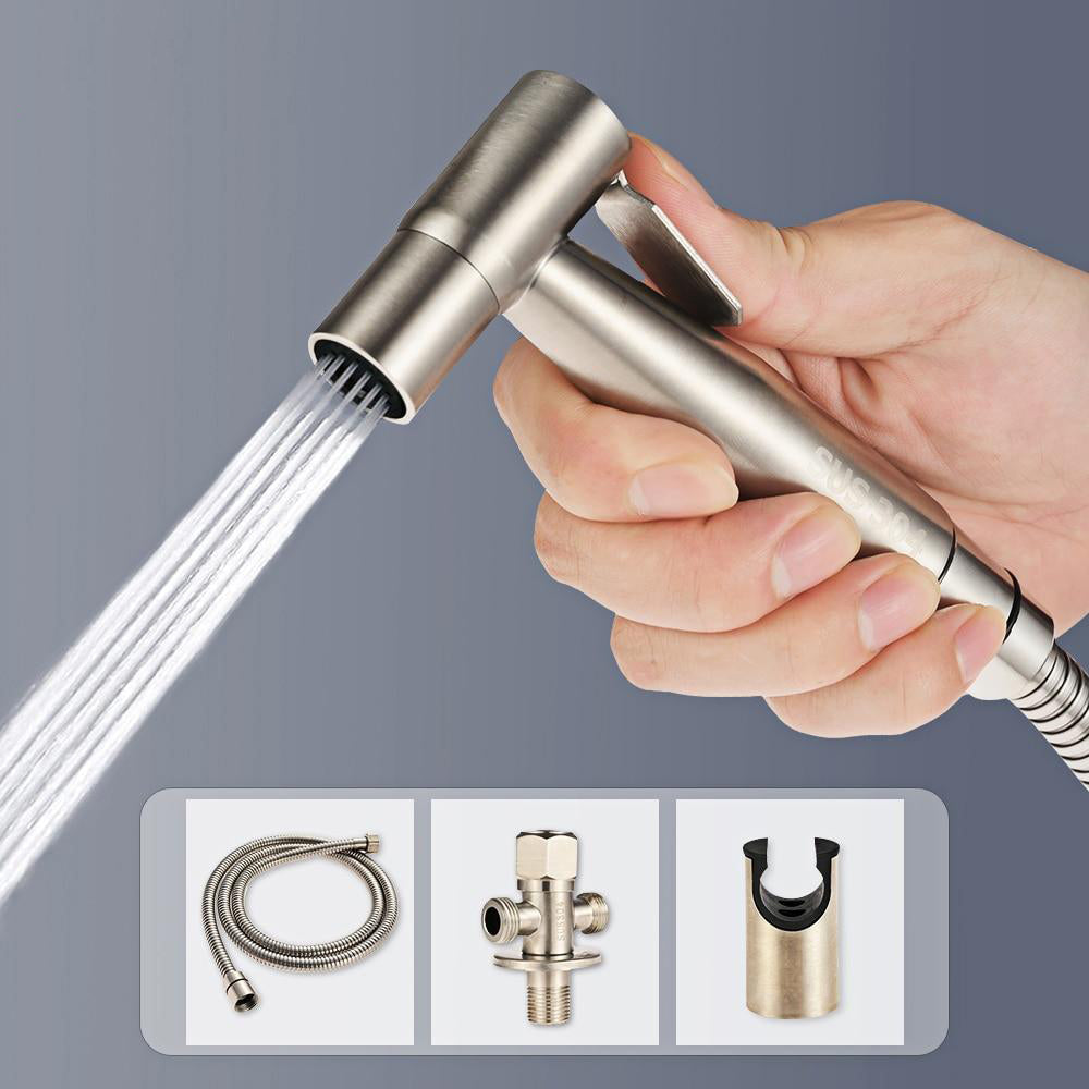 Wall-Mounted Handheld Bidet Sprayer with 1.5m Hose - Single Hole Setup