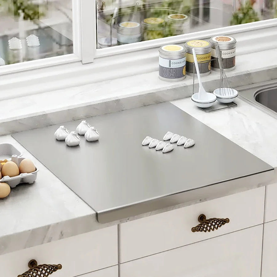 Large Double-Sided Cutting Board in Stainless Steel – Durable & Hygienic