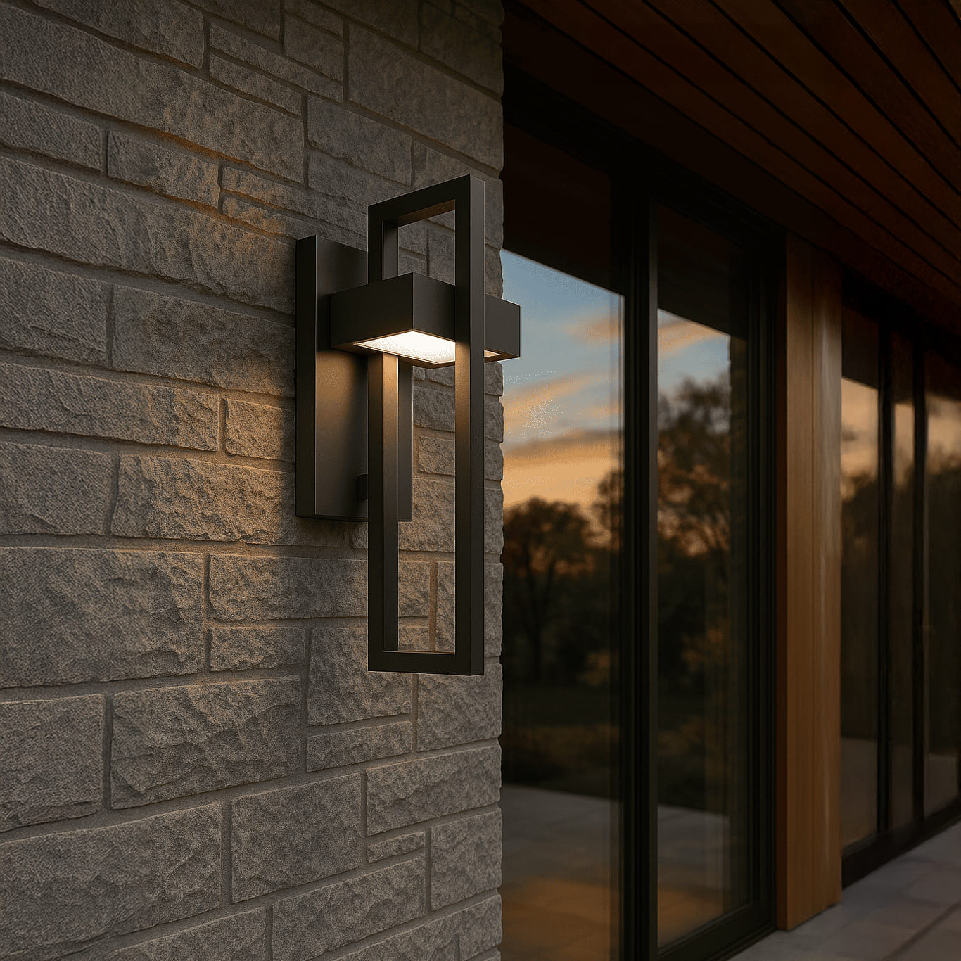LuxeGlow Modern Outdoor Wall Lantern with Energy-Efficient LEDs
