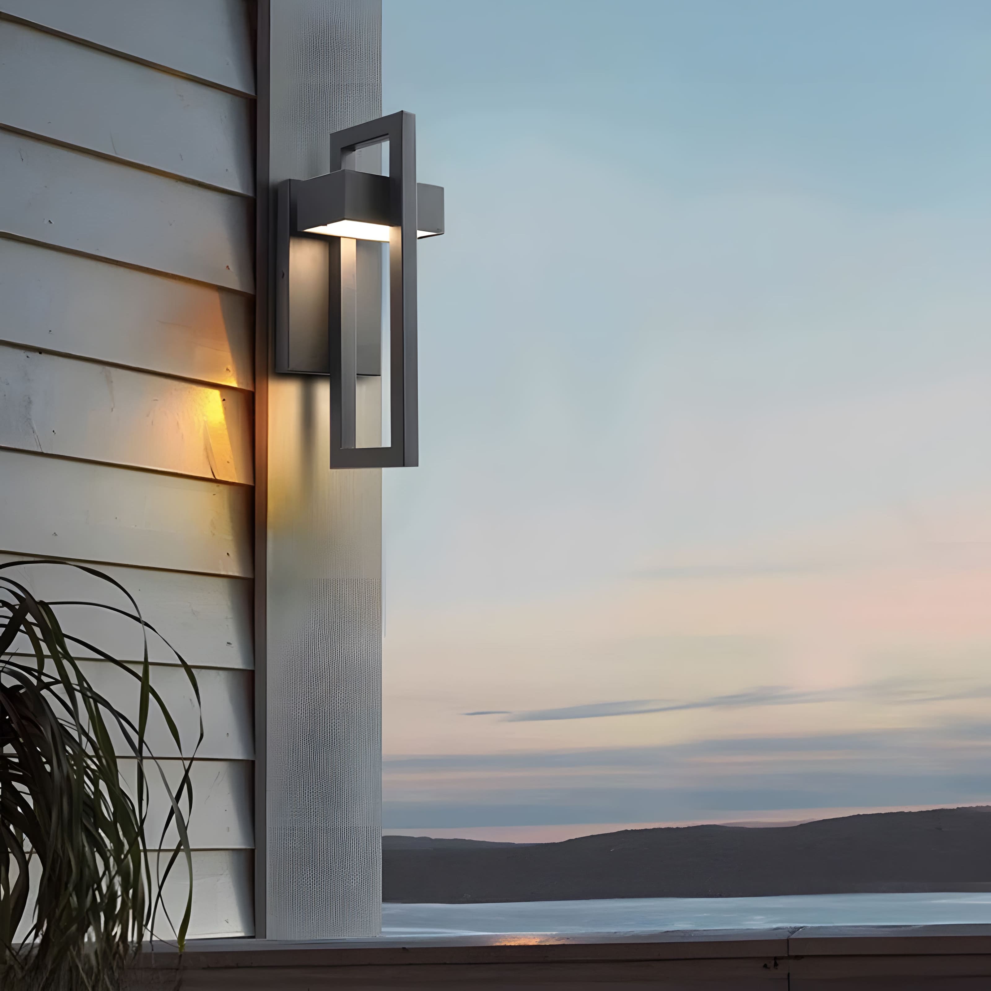 LuxeGlow Modern Outdoor Wall Lantern with Energy-Efficient LEDs