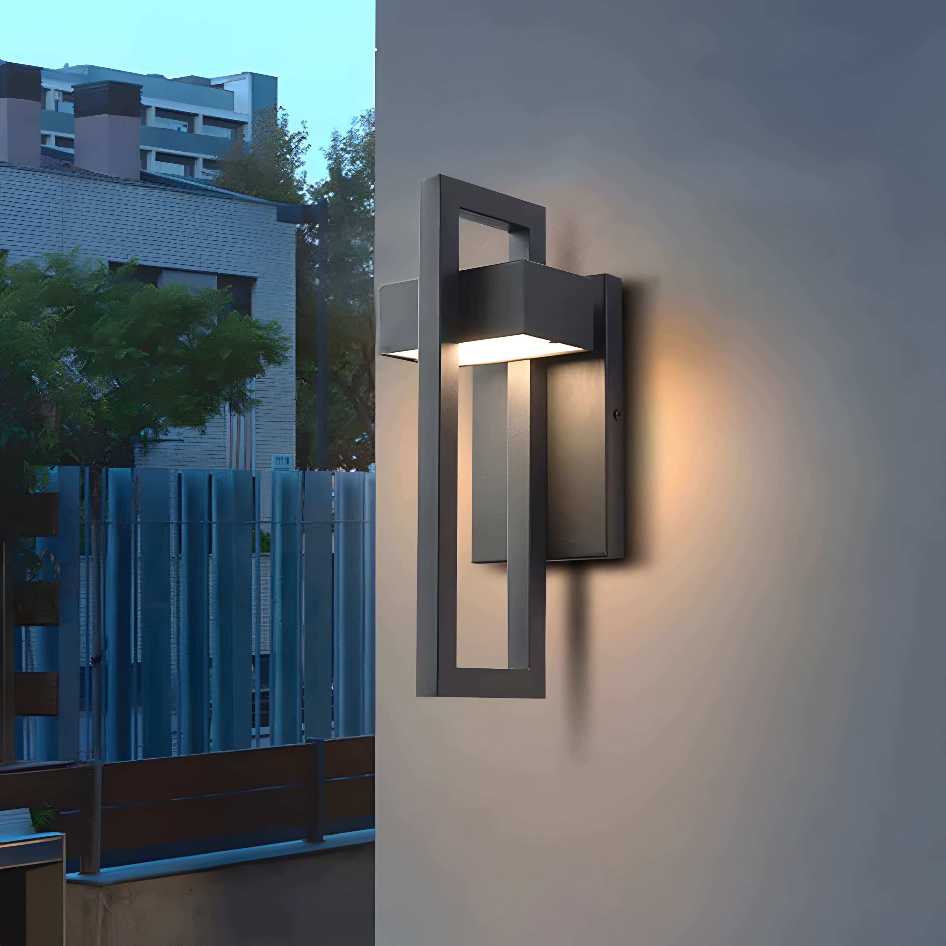 LuxeGlow Modern Outdoor Wall Lantern with Energy-Efficient LEDs
