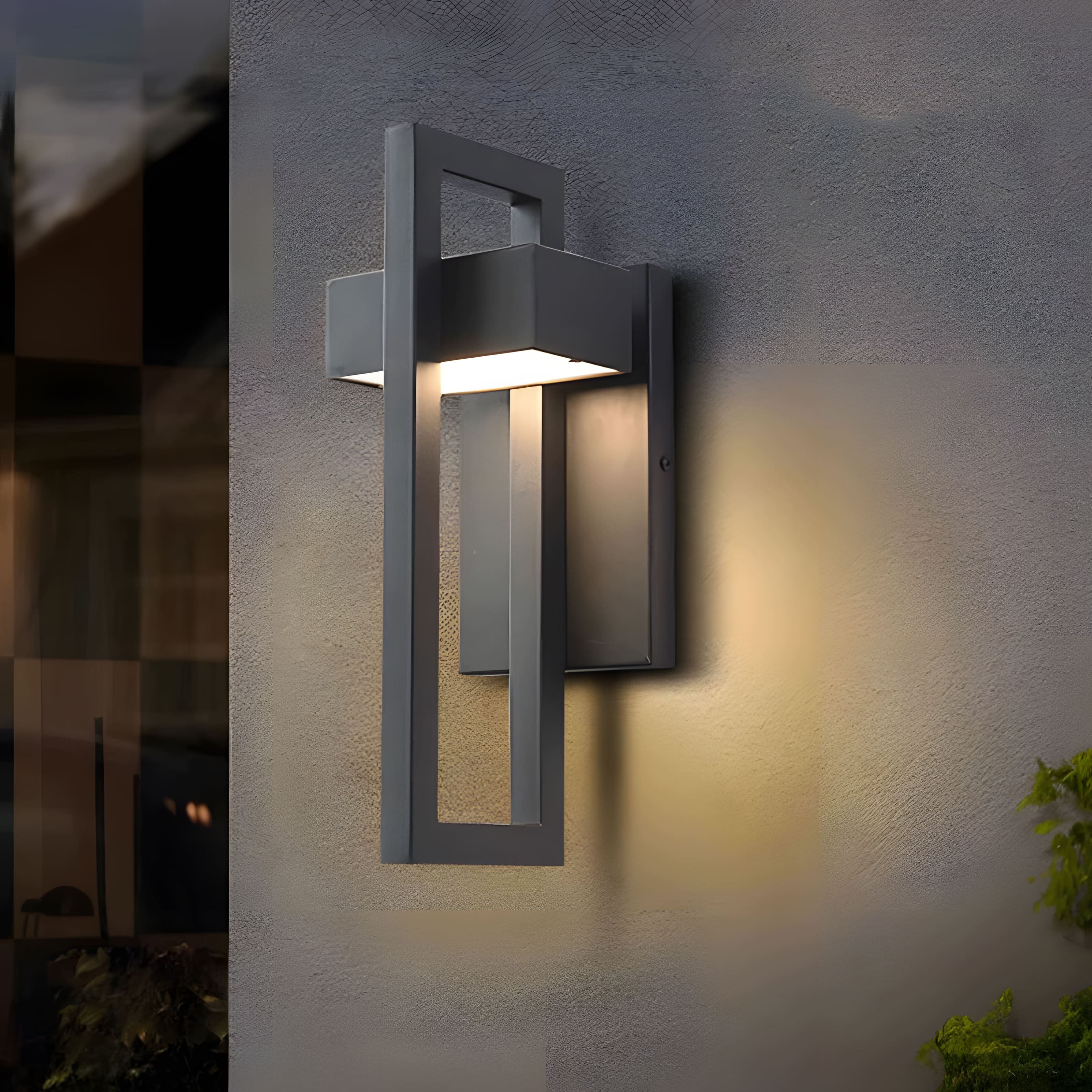 LuxeGlow Modern Outdoor Wall Lantern with Energy-Efficient LEDs