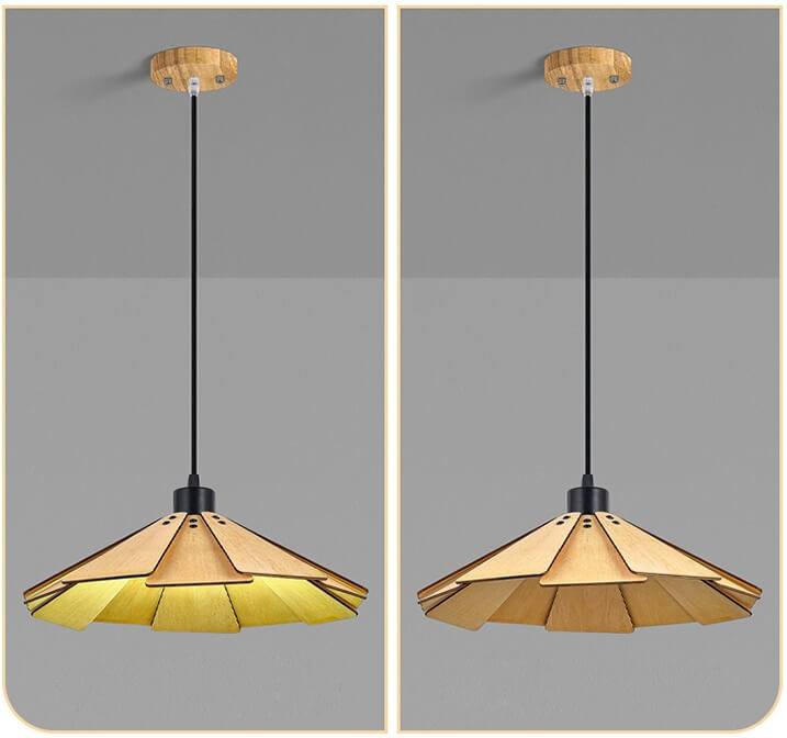 Taavita Shape Hanging Lamps - Retro Wooden Lamp for Kitchen Island/Dining - Living Room Lighting Fixture