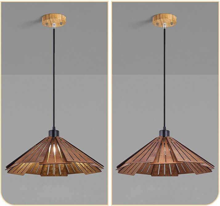 Taavita Shape Hanging Lamps - Retro Wooden Lamp for Kitchen Island/Dining - Living Room Lighting Fixture