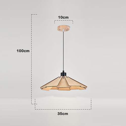Taavita Shape Hanging Lamps - Retro Wooden Lamp for Kitchen Island/Dining - Living Room Lighting Fixture