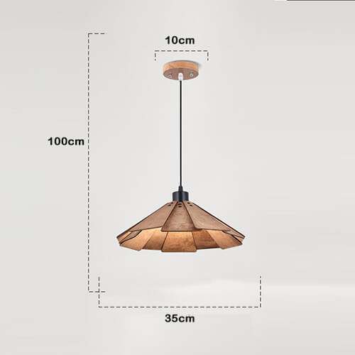 Retro straw hat wooden hanging lamps above dining table in cozy kitchen setting.